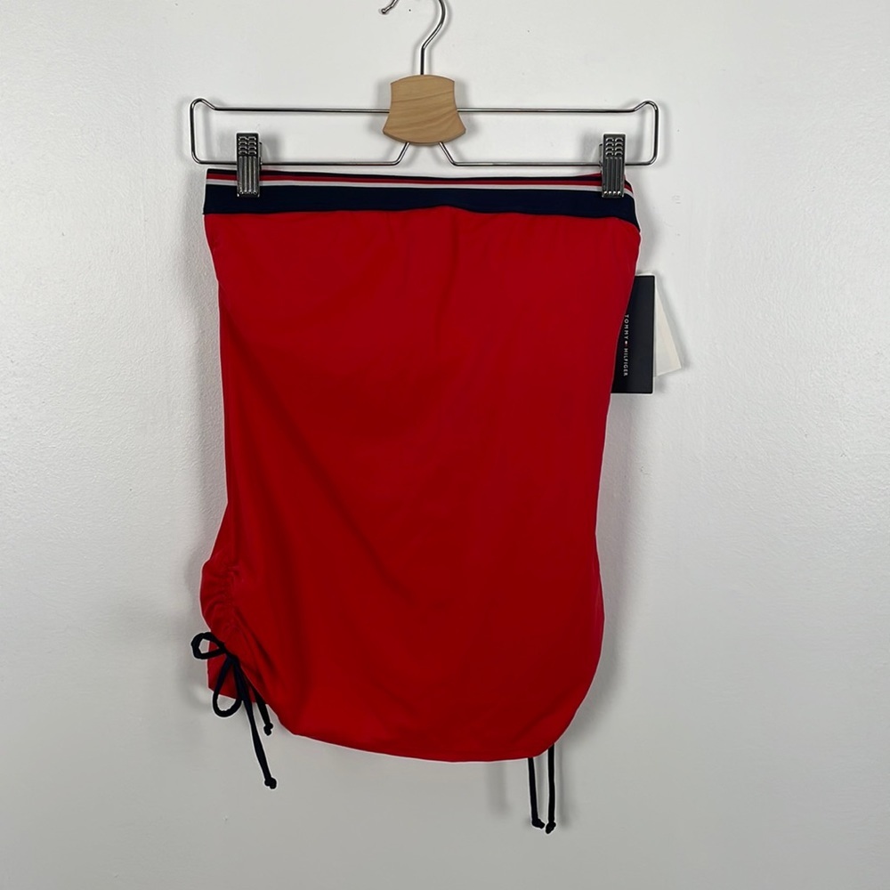 Tommy Hilfiger strapless halter built in bra drawstring sides 2 piece swimsuit S